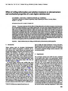 Effect of rolling deformation and solution treatment on microstructure ...