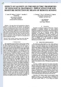 EFFECT OF SALINITY ON THE DIELECTRIC ...