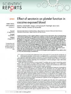 Effect of serotonin on platelet function in cocaine ... - BioMedSearch