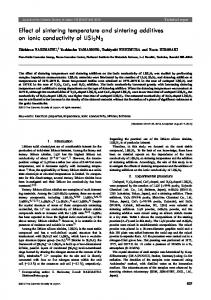 Effect of sintering temperature and sintering additives on ... - J-Stage