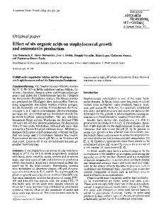 Effect of six organic acids on staphylococcal growth ... - Springer Link