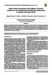 Effect of Soil Amendments with Different Chemical Inducers on the ...