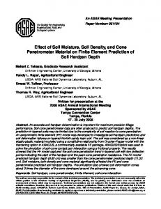 Effect of Soil Moisture, Soil Density, and Cone ... - USDA ARS