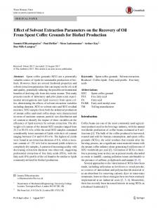 Effect of Solvent Extraction Parameters on the ... - UCL Discovery