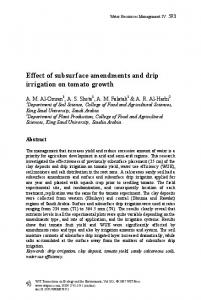 Effect of subsurface amendments and drip irrigation on ... - WIT Press