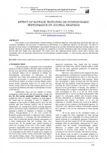 effect of surface texturing on hydrodynamic ... - ARPN Journals