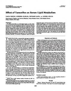 Effect of Tamoxifen on Serum Lipid Metabolism