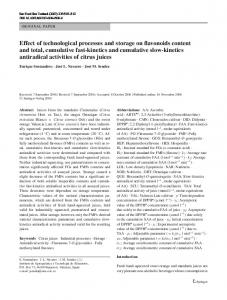 Effect of technological processes and storage on flavonoids content ...