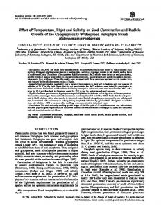 Effect of Temperature, Light and Salinity on Seed Germination and ...