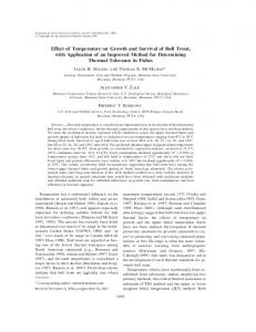 Effect of Temperature on Growth and Survival of ... - Semantic Scholar