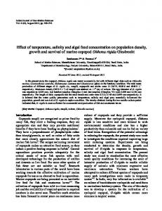 Effect of temperature, salinity and algal food concentration on ... - NOPR