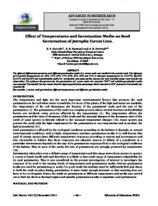 Effect of Temperatures and Germination Media on Seed Germination ...