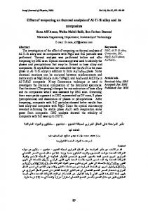 Effect of tempering on thermal analysis of Al-Ti-Si