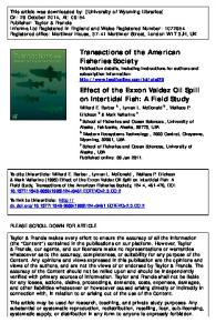 Effect of the Exxon Valdez Oil Spill on Intertidal Fish