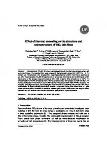 Effect of thermal annealing on the structure and microstructure ... - Core