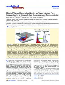 Effect of Thermal Desorption Kinetics on Vapor Injection Peak ...