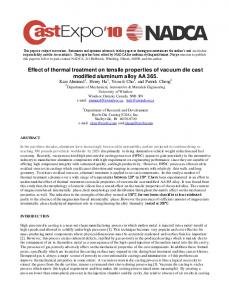 Effect of thermal treatment on tensile properties of ...