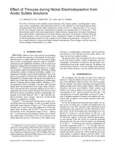 Effect of thiourea during nickel electrodeposition from ... - Springer Link