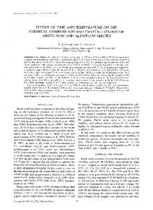 effect of time and temperature on the chemical composition and ...