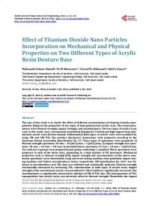 Effect of Titanium Dioxide Nano Particles Incorporation on Mechanical ...