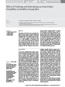 Effect of Training and Detraining on Heart Rate Variability ... - CiteSeerX