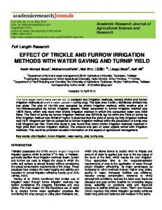 effect of trickle and furrow irrigation methods with ...