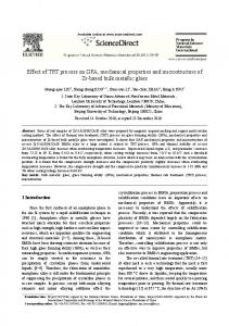 Effect of TRT process on GFA, mechanical properties ... - CyberLeninka