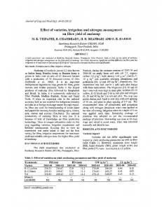 Effect of varieties, irrigation and nitrogen management on fibre yield of ...