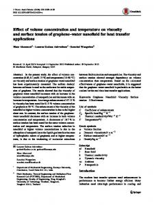 Effect of volume concentration and temperature on ... - Springer Link