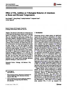 Effect of WS2 Addition on Tribological Behavior of ... - Springer Link