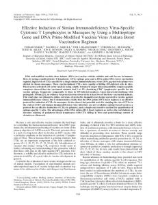 Effective Induction of Simian Immunodeficiency ... - Journal of Virology