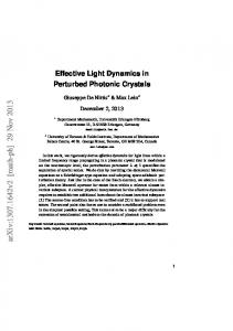 Effective Light Dynamics in Perturbed Photonic Crystals