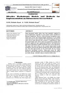 Effective Mechatronic Models and Methods for Implementation an