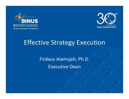 Effective Strategy Execution