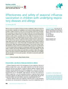 Effectiveness and safety of seasonal influenza ... - KoreaMed Synapse