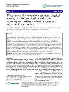 Effectiveness of interventions targeting physical activity, nutrition and ...