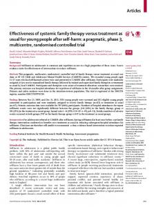 Effectiveness of systemic family therapy versus treatment ... - The Lancet