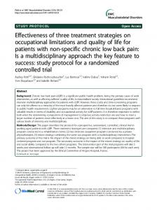 Effectiveness of three treatment strategies on occupational limitations ...