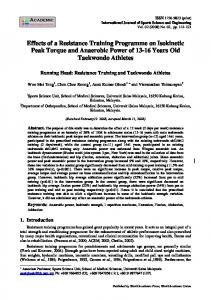 Effects of a Resistance Training Programme on Isokinetic Peak Torque ...