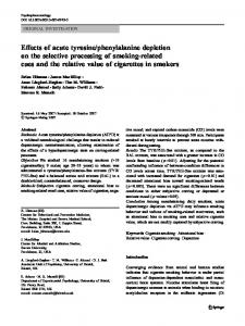 Effects of acute tyrosine/phenylalanine depletion on ... - UGA Psychology