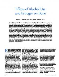 Effects of Alcohol Use and Estrogen on Bone - Semantic Scholar