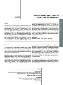 Effects of Altering Pedal Cadence on Cycling Time
