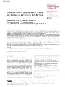 Effects of anterior cingulate cortex lesions on a continuous ... - TCNLab