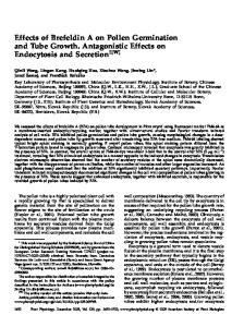 Effects of Brefeldin A on Pollen Germination and Tube Growth ...