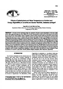 Effects of Carbohydrate and Water Temperature on