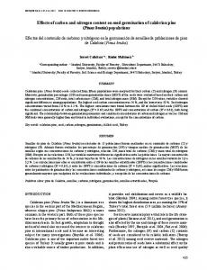 Effects of carbon and nitrogen content on seed germination ... - SciELO