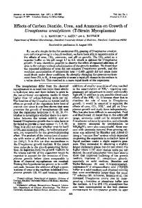 Effects of Carbon Dioxide, Urea, and Ammonia on Growth of ...