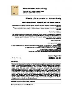 Effects of Chromium on Human Body