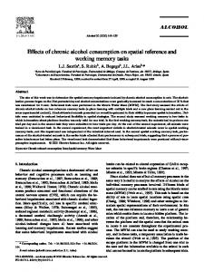 Effects of chronic alcohol consumption on spatial ... - Semantic Scholar