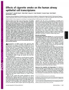 Effects of cigarette smoke on the human airway epithelial cell ...